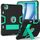 Per iPad Air 11 2024 Custodia per tablet PC in silicone acrilico a colori a contrasto con supporto (nero verde menta) Per iPad Air 11 2024 Custodia per tablet PC in silicone acrilico a colori a contrasto con supporto (nero verde menta)