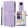 Custodia per telefono in pelle con linee geometriche per Honor X9 Skin Feel (viola) Custodia per telefono in pelle con linee geometriche per Honor X9 Skin Feel (viola)