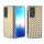 Custodia per telefono in PU con struttura trasparente con trama intrecciata per Honor Magic Vs2 (oro) Custodia per telefono in PU con struttura trasparente con trama intrecciata per Honor Magic Vs2 (oro)