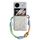 Per vivo X Flip Custodia per telefono con fibbia laterale con texture a conchiglia perlescente e braccialetto arcobaleno (Beige)