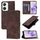 Custodia per telefono in pelle goffrata Global Skin Feel per vivo Y03 4G (marrone)
