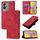 Custodia per telefono in pelle goffrata per vivo Y17s 4G Global / Y28 5G India (rosso)