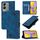 Custodia per cellulare in pelle goffrata per vivo Y17s 4G Global / Y28 5G India (blu)