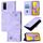 Custodia per telefono in pelle goffrata per vivo Y20 / Y20a / Y20i / Y20s / Y20g (viola chiaro)