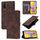Custodia per cellulare in pelle goffrata per vivo Y20 / Y20a / Y20i / Y20s / Y20g (marrone)