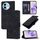 Custodia per cellulare in pelle goffrata per vivo Y38 5G (nera)