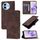 Custodia per cellulare in pelle goffrata per vivo Y38 5G (marrone)