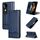 Per vivo S19 Pro AZNS Custodia magnetica in pelle di vitello con texture (blu scuro)
