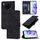 Custodia in pelle goffrata effetto pelle per Honor 50 Lite (nera)
