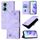 Custodia per telefono in pelle goffrata per Honor 60 (viola chiaro)