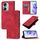 Custodia per telefono in pelle goffrata per Honor 60 (rossa)