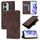 Custodia per telefono in pelle goffrata per Honor 60 (marrone)