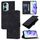 Custodia per telefono in pelle goffrata per Honor 60 (nera)