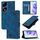 Custodia per telefono in pelle goffrata per Honor 80 GT (blu)
