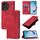 Custodia per telefono in pelle goffrata per Honor Play 50 (rossa)