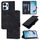 Custodia per telefono in pelle goffrata per Honor X7a / Play7T 5G (nera)