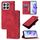 Custodia per telefono in pelle goffrata per Honor X8b (rossa)