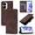 Custodia per telefono in pelle goffrata per Honor X40i (marrone)