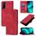Custodia per telefono in pelle goffrata per vivo Y72 5G / iQOO Z3 / Y52 5G (rosso)