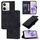 Custodia per telefono in pelle goffrata Global Skin Feel per vivo Y100 5G (nera)