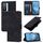 Custodia per cellulare in pelle goffrata per vivo Y76 5G (nera)