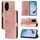 Custodia per telefono in pelle farfalla goffrata per Honor 200 (oro rosa)