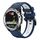 Per Garmin Quatix 5 Sapphire 22mm Cinturino sportivo in silicone bicolore (blu notte + bianco) Per Garmin Quatix 5 Sapphire 22mm Cinturino sportivo in silicone bicolore (blu notte + bianco)