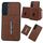 Per Samsung Galaxy S22 5G Custodia per telefono con fibbia in metallo tinta unita con slot per schede (marrone) Per Samsung Galaxy S22 5G Custodia per telefono con fibbia in metallo tinta unita con slot per schede (marrone)