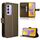 Custodia per telefono in pelle con texture diamante IND per vivo Y200e 5G / Y100 5G (marrone)