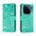 Custodia per cellulare in pelle con vibrazione in rilievo con fiori in pizzo per vivo iQOO 12 (verde) Custodia per cellulare in pelle con vibrazione in rilievo con fiori in pizzo per vivo iQOO 12 (verde)