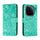 Custodia per cellulare in pelle con vibrazione in rilievo con fiori in pizzo per vivo iQOO 12 Pro (verde) Custodia per cellulare in pelle con vibrazione in rilievo con fiori in pizzo per vivo iQOO 12 Pro (verde)