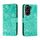 Per vivo V29E Custodia in pelle con stampa a fiori in pizzo (verde)