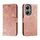 Custodia per cellulare in pelle con vibrazione in rilievo con fiore in pizzo per vivo Y35M+ (oro rosa)