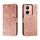 Custodia per telefono in pelle con vibrazione in rilievo con fiore in pizzo per vivo Y78 (oro rosa)