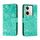 Custodia per telefono in pelle con vibrazione in rilievo con fiori in pizzo per vivo Y100 5G (verde) Custodia per telefono in pelle con vibrazione in rilievo con fiori in pizzo per vivo Y100 5G (verde)