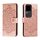 Custodia in pelle per telefono con motivo in rilievo Sun Mandala per vivo S18 (oro rosa)