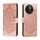 Custodia in pelle per telefono con motivo in rilievo Sun Mandala per vivo S18e (oro rosa)