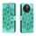 Custodia in pelle per telefono con motivo in rilievo Sun Mandala per vivo S18e (verde)