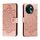 Custodia in pelle per telefono con motivo in rilievo Sun Mandala per vivo Y38 (oro rosa)