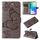 Per vivo Y03 Custodia per cellulare in pelle con motivo a farfalla 3D in rilievo (grigio)