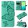 Per vivo Y38 / Y200i / T3x Custodia per telefono in pelle con motivo a farfalla in rilievo 3D globale (verde) Per vivo Y38 / Y200i / T3x Custodia per telefono in pelle con motivo a farfalla in rilievo 3D globale (verde)
