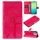Per vivo Y38 / Y200i / T3x Global Tree & Cat Custodia in pelle con motivo in rilievo (Rosa rossa)