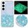 Per Samsung Galaxy S23 5G Custodia per telefono in TPU con polvere glitterata nottilucente con cornice trasparente (blu) Per Samsung Galaxy S23 5G Custodia per telefono in TPU con polvere glitterata nottilucente con cornice trasparente (blu)
