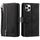 Per Xiaomi Redmi 13 4G Custodia in pelle con cerniera per nove carte con cordino (nero) Per Xiaomi Redmi 13 4G Custodia in pelle con cerniera per nove carte con cordino (nero)