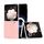 Custodia per telefono con bordo trasparente satinato in pelle PU per Honor Magic V Flip (rosa) Custodia per telefono con bordo trasparente satinato in pelle PU per Honor Magic V Flip (rosa)