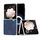 Custodia per telefono con bordo trasparente satinato in pelle PU Flip per Honor Magic V (blu) Custodia per telefono con bordo trasparente satinato in pelle PU Flip per Honor Magic V (blu)