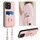 Per Honor X8b Global R20 Custodia per telefono porta carte con anello in corda a tracolla (rosa) Per Honor X8b Global R20 Custodia per telefono porta carte con anello in corda a tracolla (rosa)