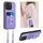 Per Honor X8b Global R20 Custodia per telefono porta carte con anello in corda a tracolla (viola) Per Honor X8b Global R20 Custodia per telefono porta carte con anello in corda a tracolla (viola)