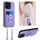 Per Honor X8a R20 Custodia per telefono porta carte con anello in corda a tracolla (viola) Per Honor X8a R20 Custodia per telefono porta carte con anello in corda a tracolla (viola)