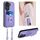 Per OPPO Reno11 Global R20 Custodia per telefono porta carte con anello in corda a tracolla (viola) Per OPPO Reno11 Global R20 Custodia per telefono porta carte con anello in corda a tracolla (viola)